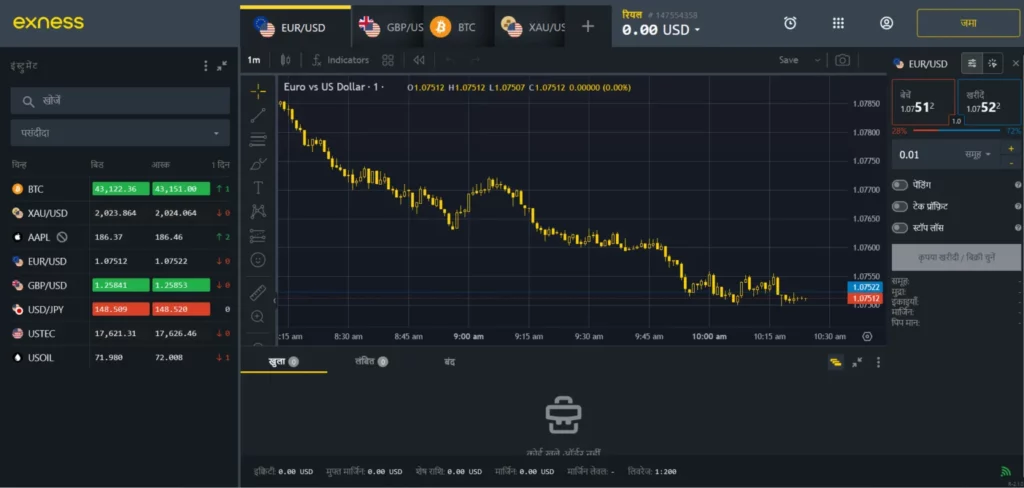 Exness Web Terminal Interface