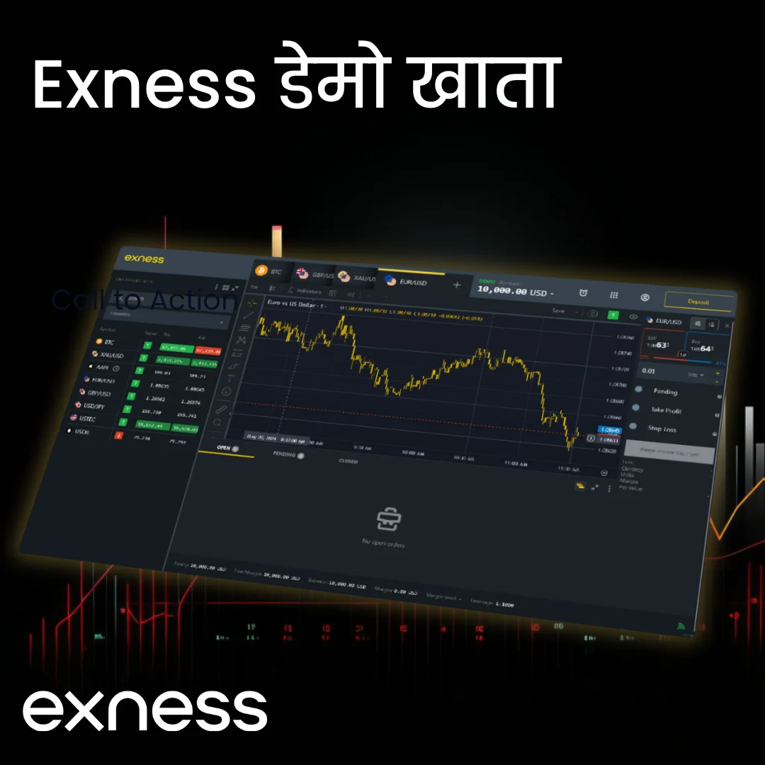 वर्चुअल मनी के साथ Exness डेमो खाता