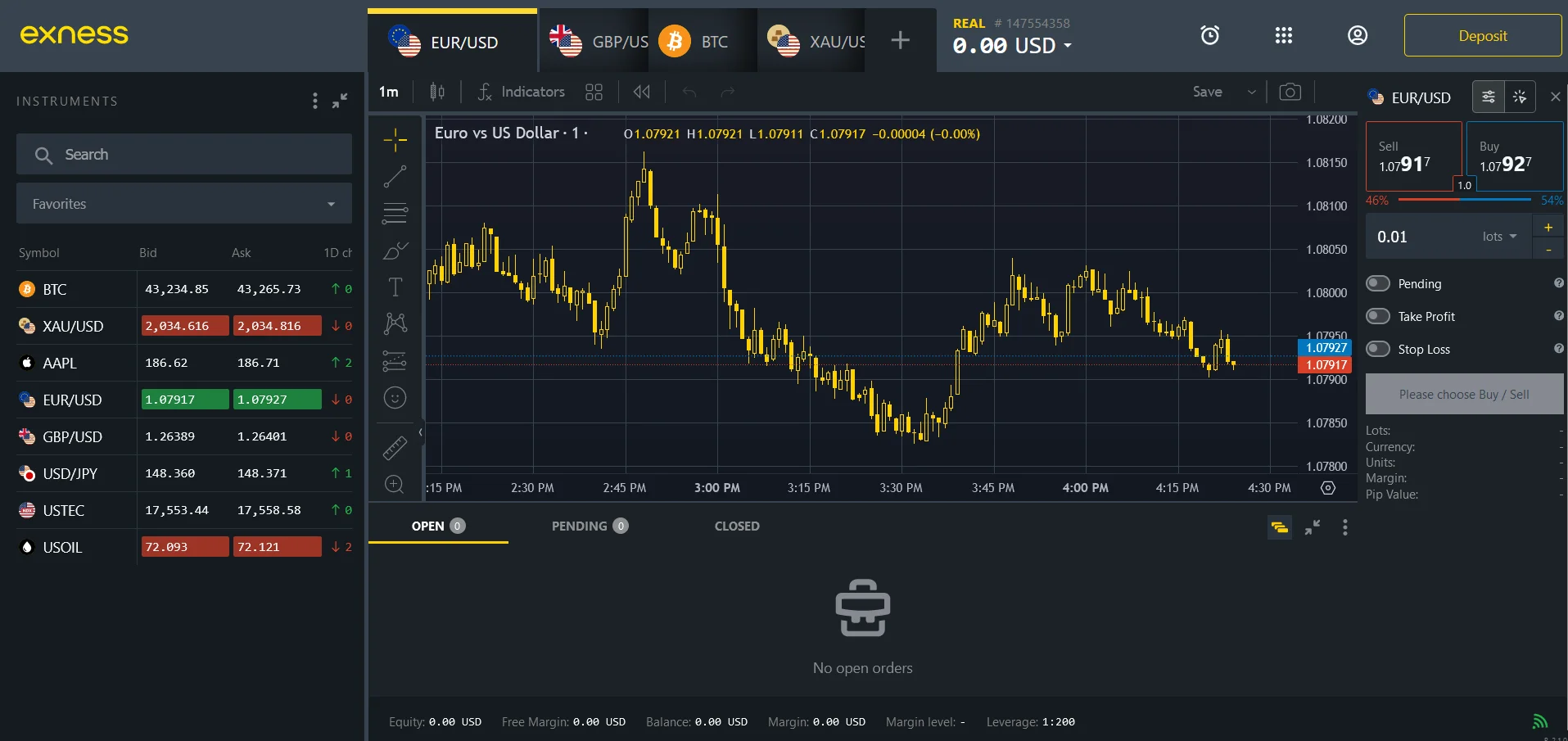 Exness Web Trading.