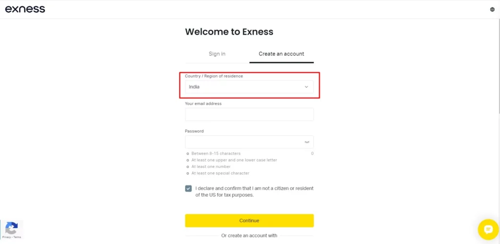 Log In or Create an Exness Accountfor Indian Traders